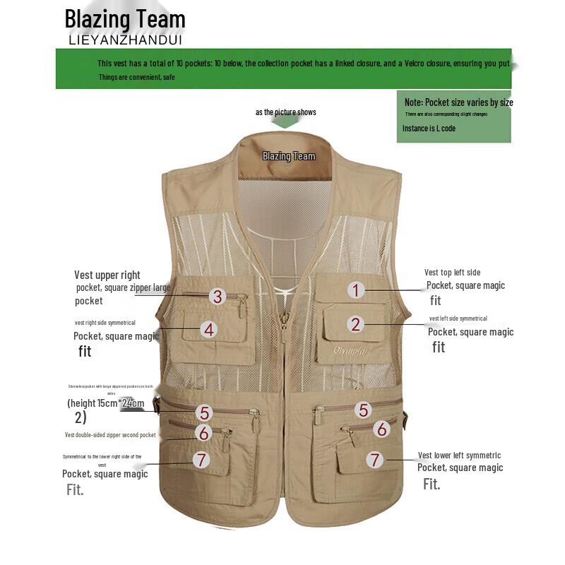 Men's Multi-Pocket Mesh Fishing & Photography Vest
