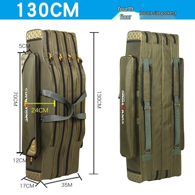 Large Wear-Resistant Fishing Bag, Two or Three Layers, 80-130 cm, Free Shipping
