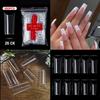 500PCS Natural Transparent Ballerina Almond  Round End Full/Half Ballet Coffin French False Nail Tips Fake Toenail Tip Manicure