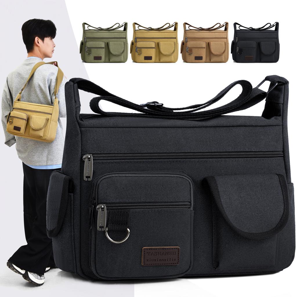 Men Canvas Shoulder Bags Casual Tote Travel Men's Crossbody Bag Luxury Messenger Bags Fashion High Quality Handbag