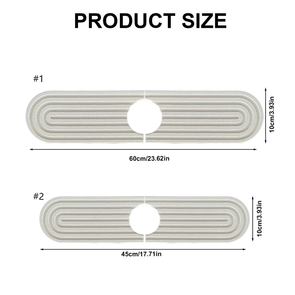 Faucet Mat for Kitchen Sink Water Absorbent Stone Sink Tray Fast Drying Sink Faucet Diatomite Mat for Bathroom Counter