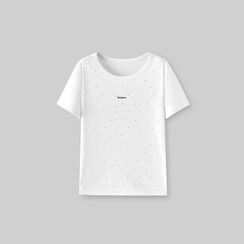 EICHITOO Women's Rhinestone Round Neck Short Sleeve T-Shirt