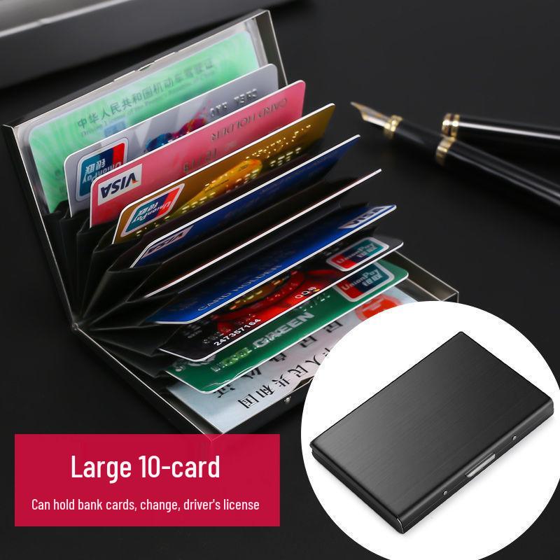 Stainless Steel Anti-Demagnetization Card Holder & Album for Men and Women - Includes Driver's License & Card Slots