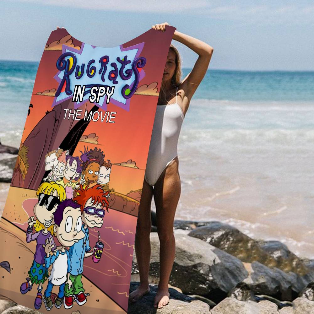 Cartoon R-Rugrat Anime Beach Swimming Towel Soft Absorbent Washcloth Children's Gifts for Kids Travel Camping Gym
