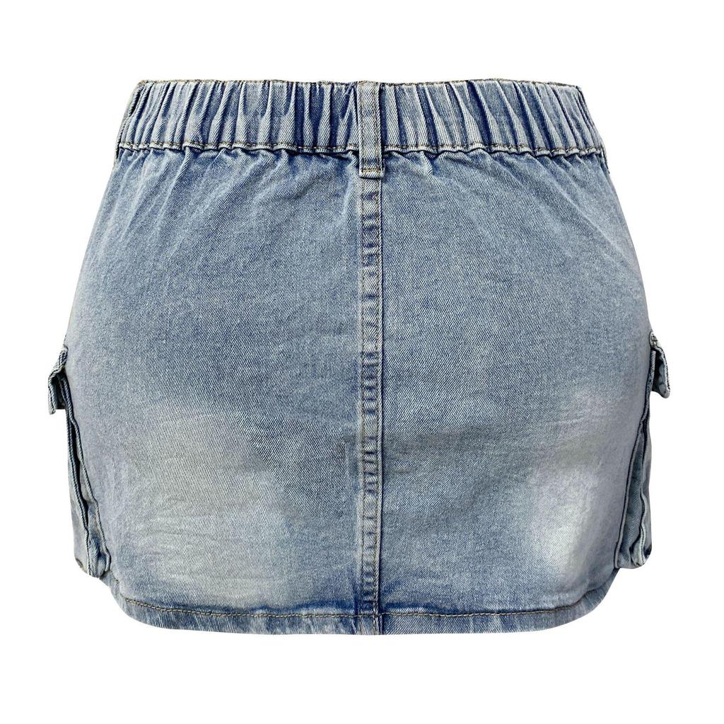 2025 Retro Elastic Slim Fit Women's Denim Workwear Skirt