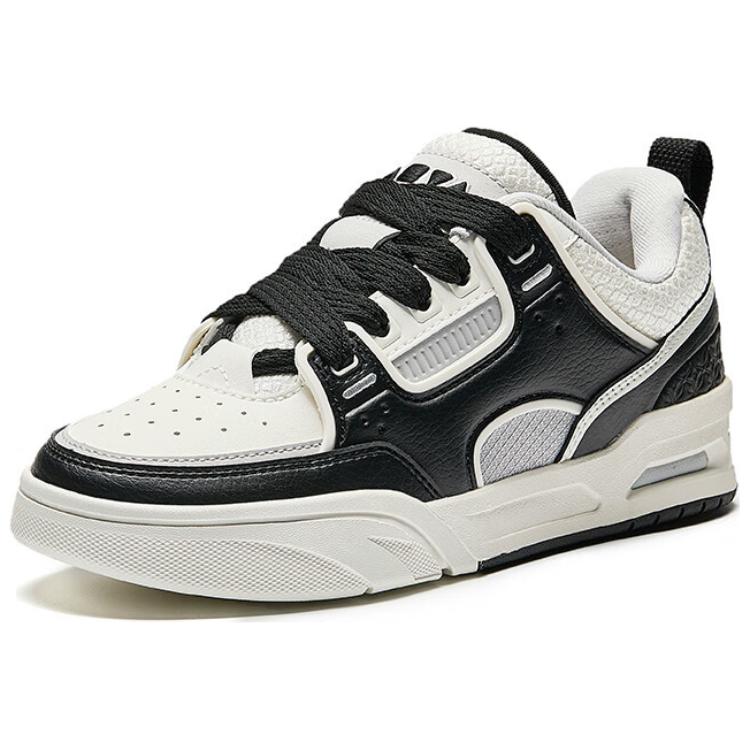 Anta Comfortable Versatile Non-Slip Lightweight Increased Height Low-Top Sneakers Women Sneakers Black White 122518040-6