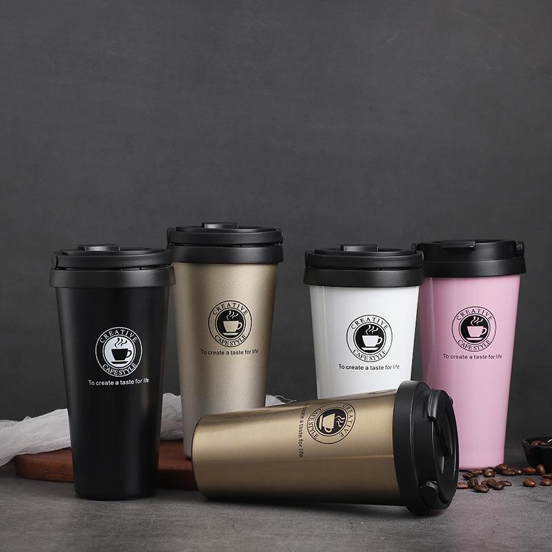 500ml Double Stainless Steel Coffee Thermal Mug Seal Leak-Proof Tea Beer Cup Travel Water Bottle Car Vacuum Flask with Lids