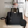 Kanon Crochet 2-Way Shoulder BagHandbag, Square Design, Perfect for Office, Business, Formal Occasions, Commuting, Lightweight, with Charm, Synthetic