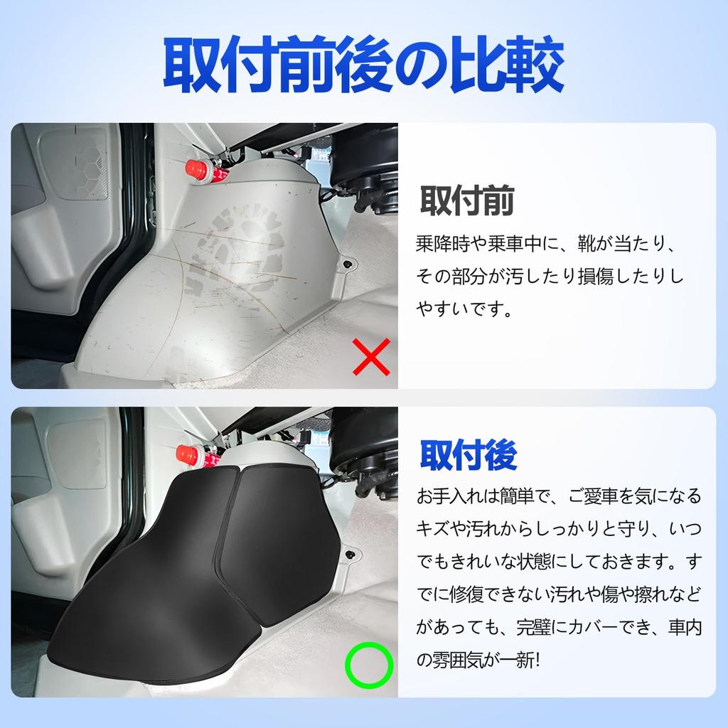 TELLIKA Front Kick Guards for Toyota Every DA17V and Toyota Every Wagon Foot Side Wheelhouse Guard Scratch and Stain PVC Kick Driver Passenger Seat