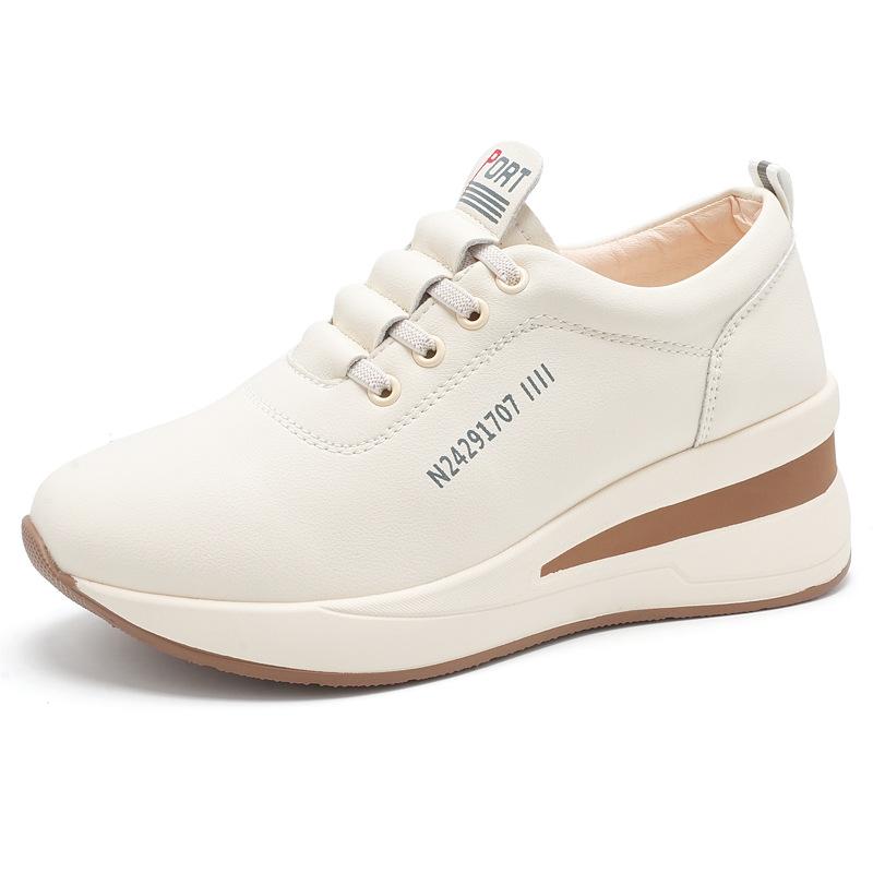 Women'S Minimalist Retro Heightening Mom Shoes, Soft-Soled Hollow Thick-Soled Casual Sneakers