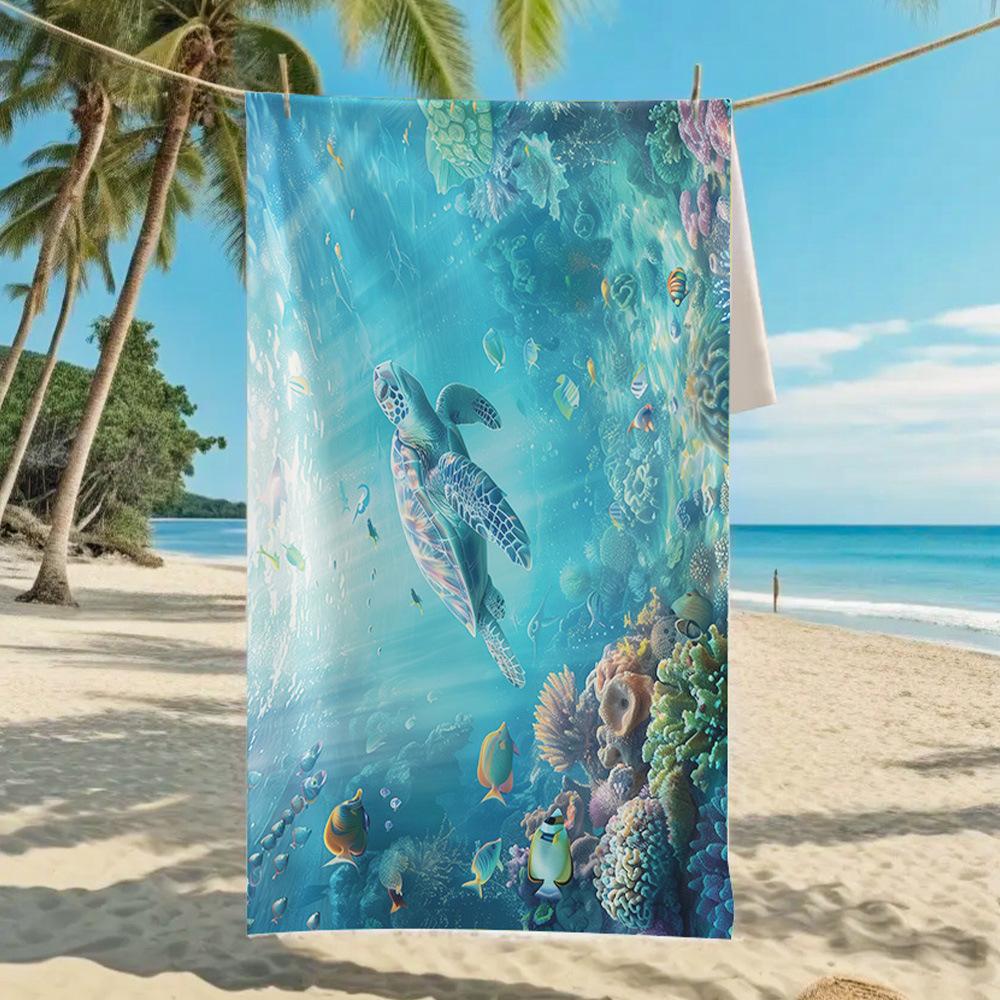 New, Double-sided Velvet Beach Towel Quick-drying Sports Towel Printed Bath Towel