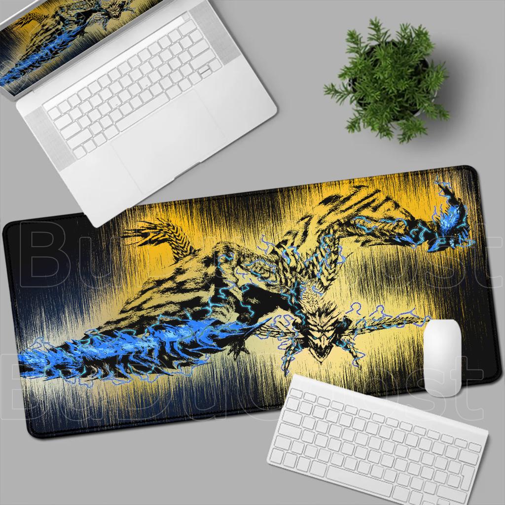 HD Printing MousePad Game Monster Hunter Wilds Mouse Pad Natural Rubber Keyboard Mat Office Desk Mat Computer Gaming Accessories