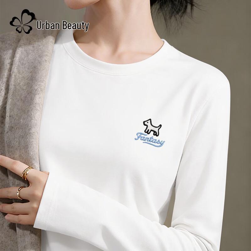 Dushi Liren Women s 2026 Spring Puppy Print Long Sleeve T-Shirt M
