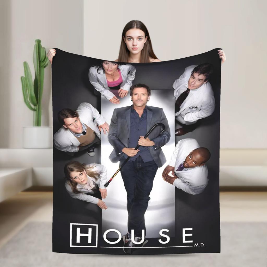 House MD Dr Gregory House Fashion Blanket Cozy Soft Throw Fashion Blankets for Bed Multi-size Quilt