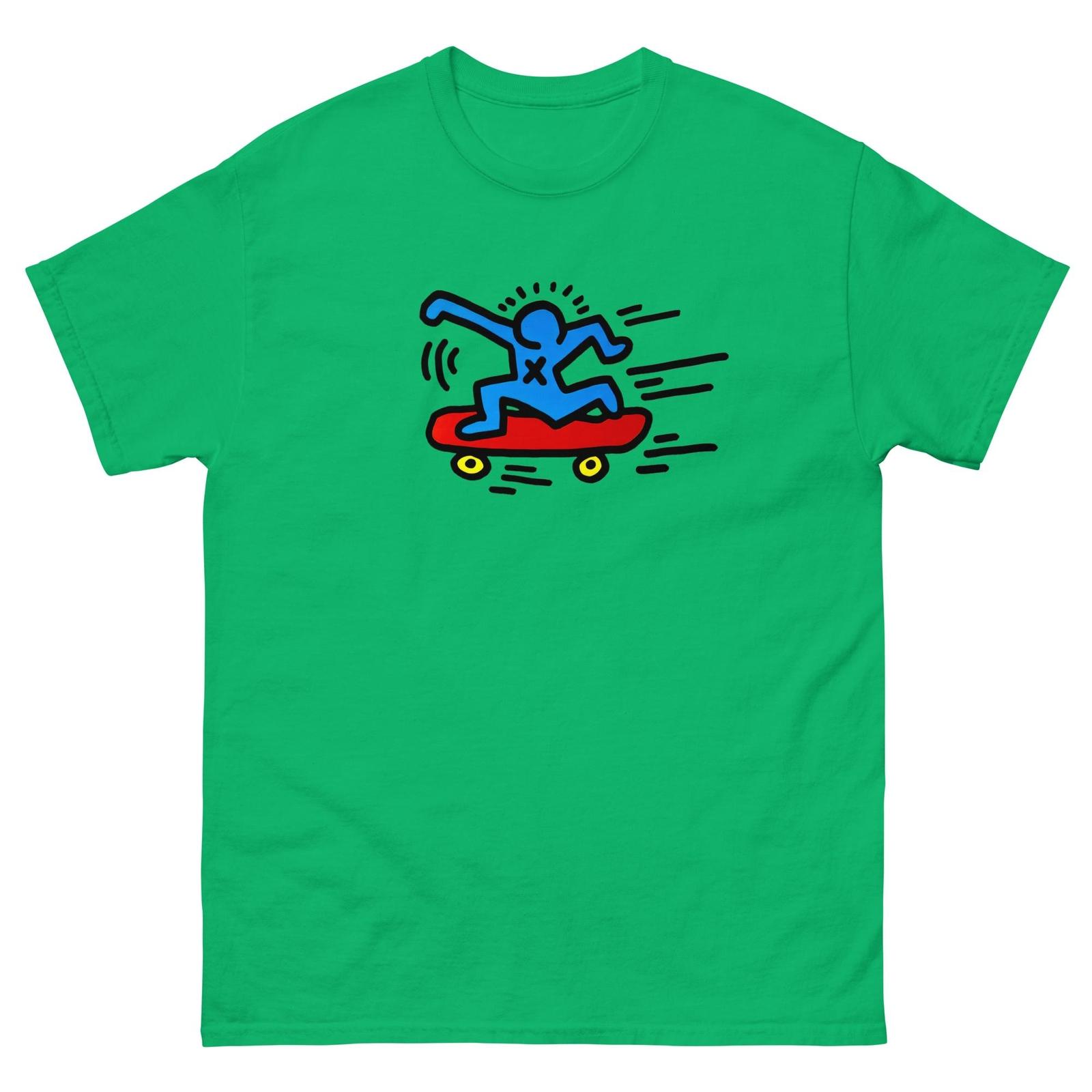 keith haring skateboarder t shirt vintage 80s tee S