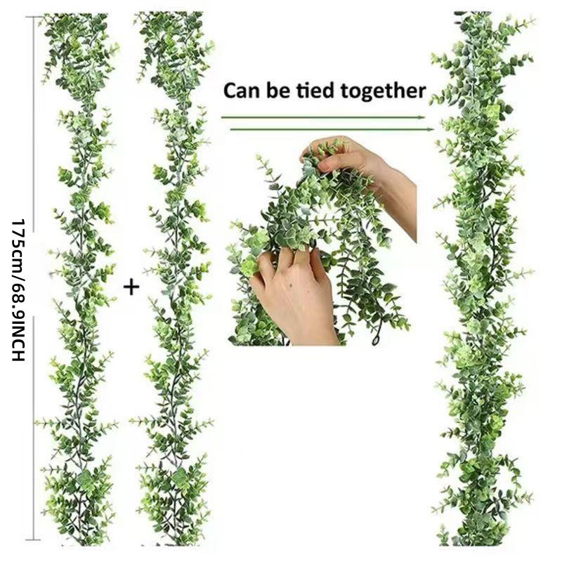 1/2/4pcs, Simulation Vine for Man Gypsophila Eucalyptus Garland, Artificial Green Vine,Suitable for Party, Wedding,Office Decor