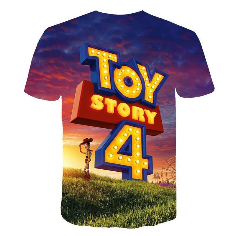 Lebhaftes Toy Story 4 Unisex 3D-Druck Freizeit-T-Shirt für bequeme Sommerkleidung