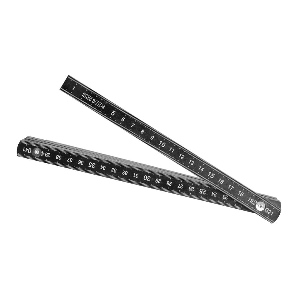 Black 2m Plastic Foldable Ruler Measuring Instrument Produced With Metal Rivets For Durability And Accurate Measurements