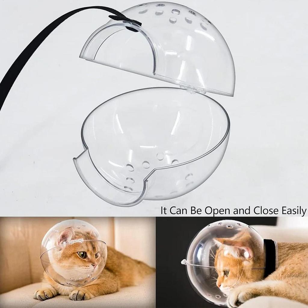 Cat Muzzle Pet Grooming Cover Transparent Face Cover Cat Anti Bite Accessories cats Anti Licking Space Hood Breathable Helmet