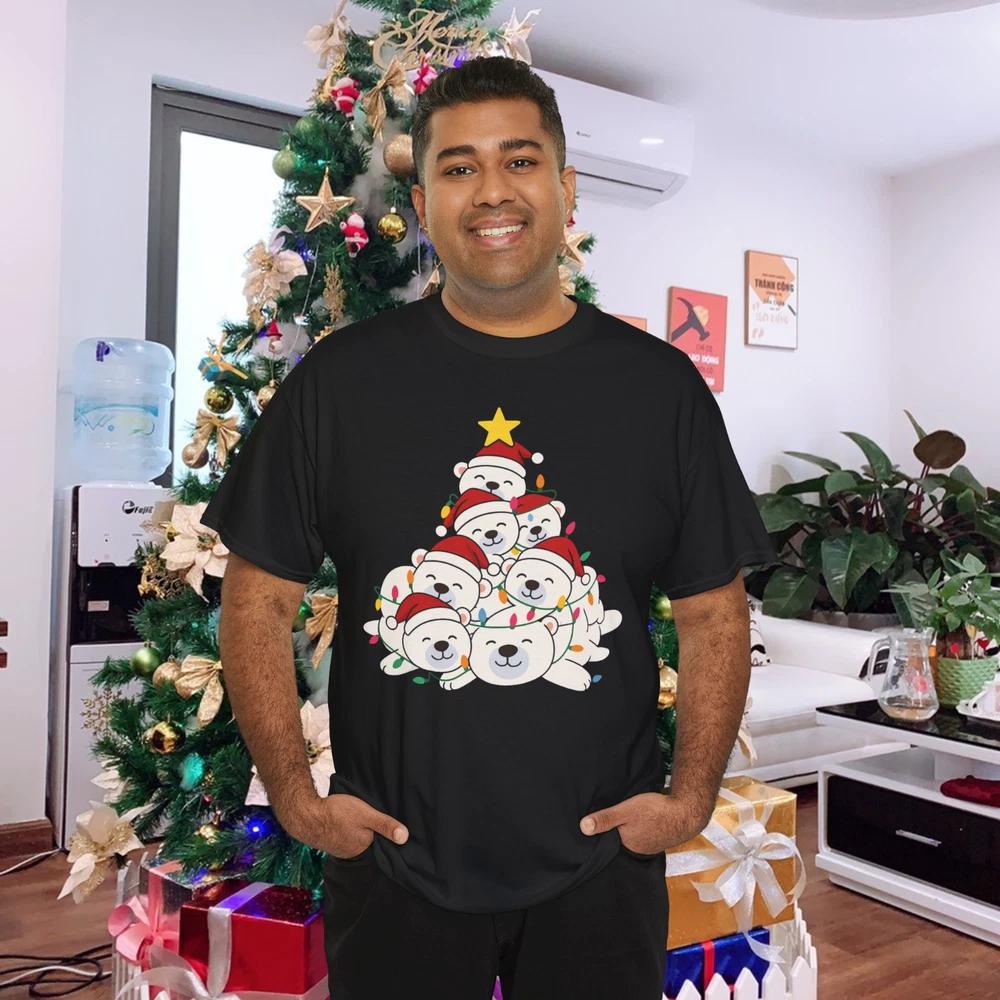 Polar Bear Christmas Tree Funny Animal Christmas Polar Bears Tshirt S