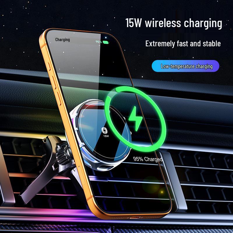 Universal 25W Magnetic Wireless Car Charger with Cooling & Heat Dissipation for Navigation and Phone Holder