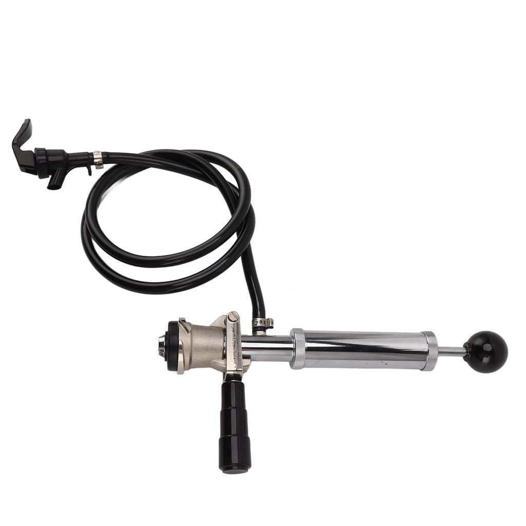 Beer Keg Pump 4in D System Chrome Iron Easy Operation Tight Sealing Keg Tap with Faucet Hose for