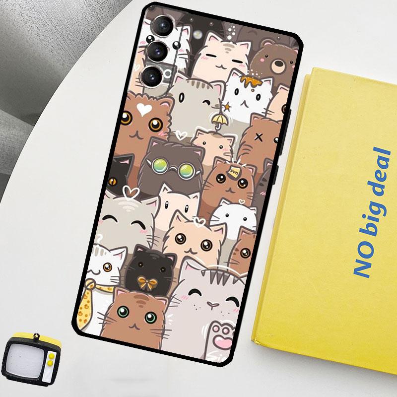 Funny cute cats Phone Case For Samsung Galaxy S25 Ultra S20 S21 S22 S23 Plus S9 S10 S25 FE S24 Ultra Cover