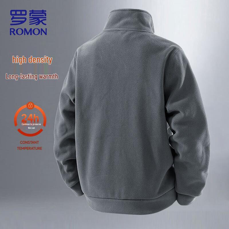 ROMON Men's Warm Fleece Stand-Collar Jacket