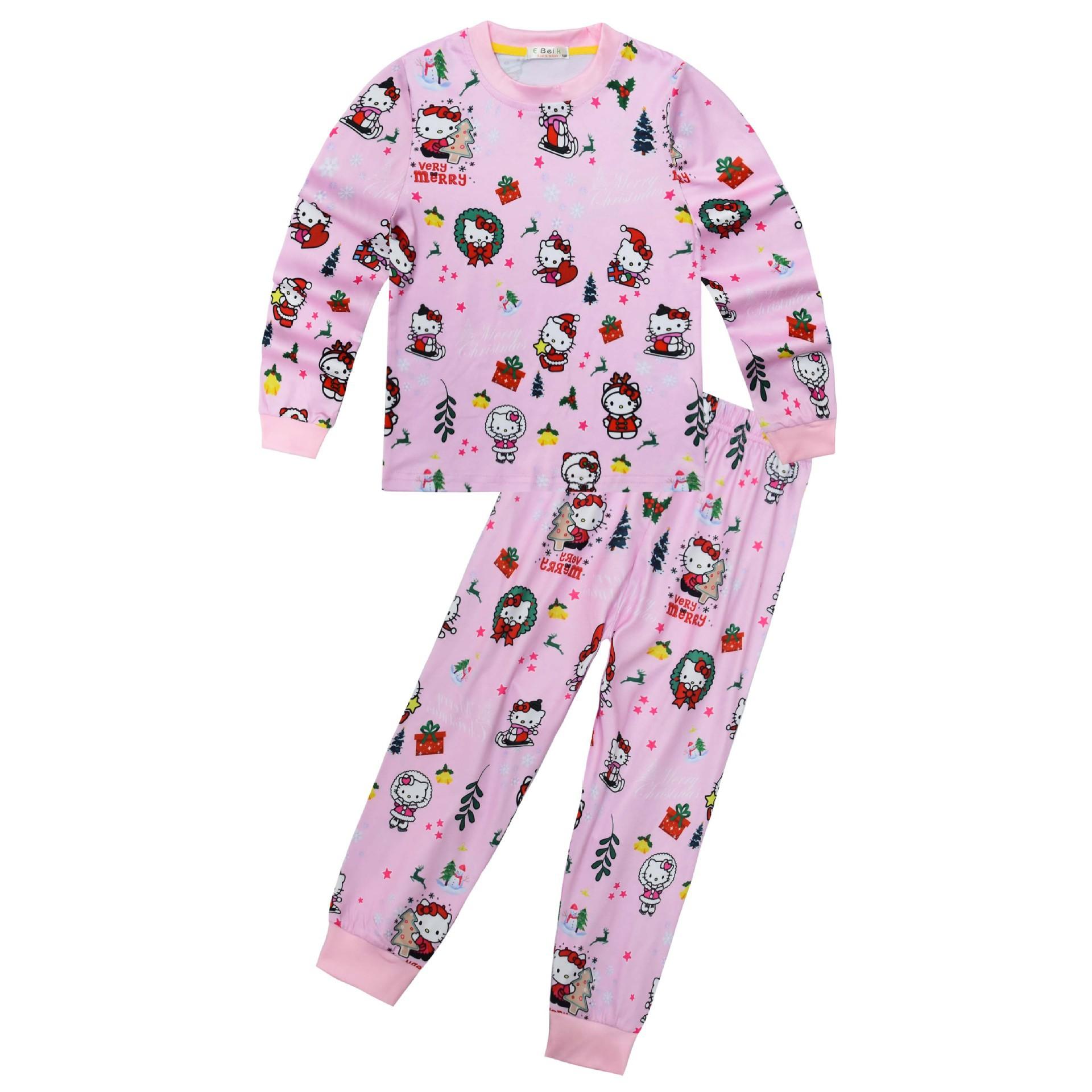 

Long-Sleeved Set Cartoon Digital Printing, Middle-Aged And Older Children S Loungewear Long-Sleeved + Trousers Two-Piece Set 7965 110