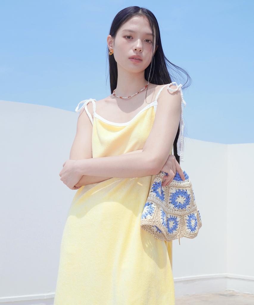 SWEET BITTER Ribbon Terry Dress_Yellow