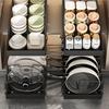 Kitchen Pull-Out Pot Rack Adjustable Cupboard Trays Dishes Partition Shelf with Slide Rails Organizer Tray Drawer Storage Racks