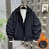 Autumn/Winter Hooded Cotton-Padded Faux Two-Piece Jacket - 2025 Trendy Loose Casual Windbreaker Coat