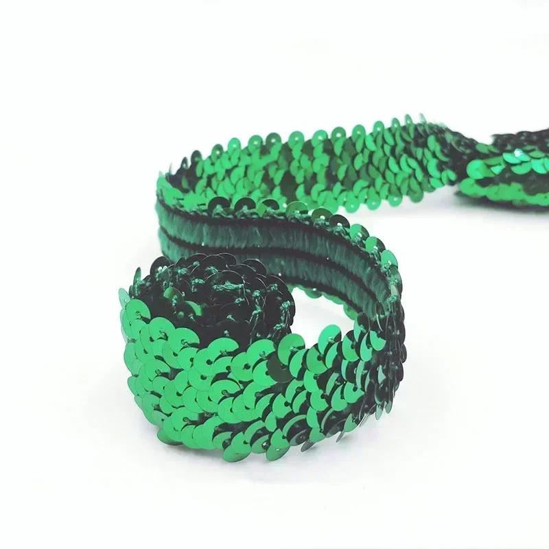 2/5/10Meters Meetee 30mm Sequin Lace Ribbon Stretch Fabric Laces Trim for Clothes Elastic Band DIY Sewing Decoration Accessories