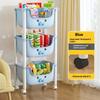 Children Toy Storage Trolley Rack Multilayer Bookshelf Snack Racks Picture Book Rack Movable Multi-Layer Wheels Storage Trolley