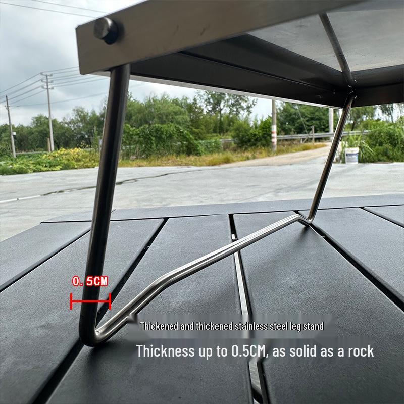 Multi-Functional Stainless Steel Folding Camping Table - Portable, Thickened, Small for Home & Outdoor Use