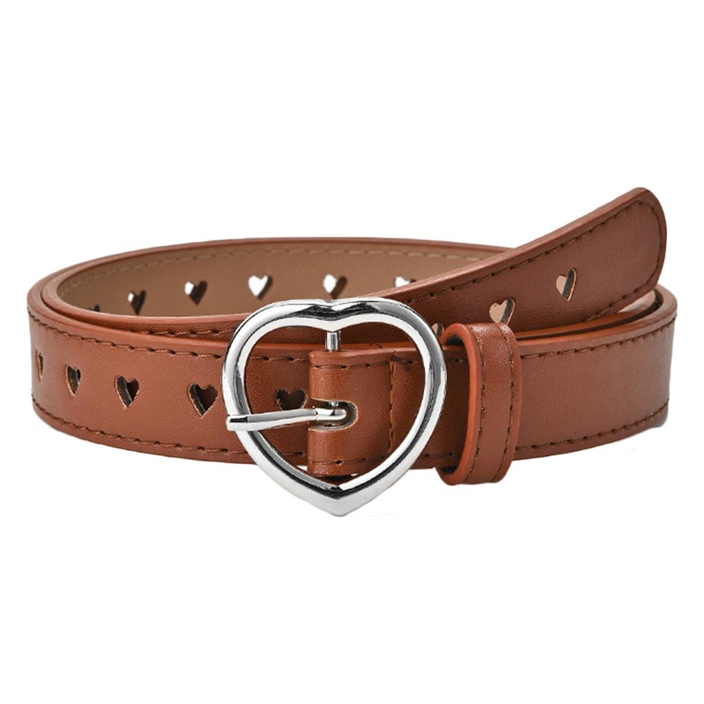 Kids School Rock Bands PU Belt Jean Waistband Rock and Roll Vintage Buckle Heart