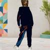 Girls Galaxy Printed Hooded Long Sleeve Kangaroo Pocket Top Cuffed Pants Two Piece Set