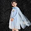 Girl's Princess Print Dress with Shawl