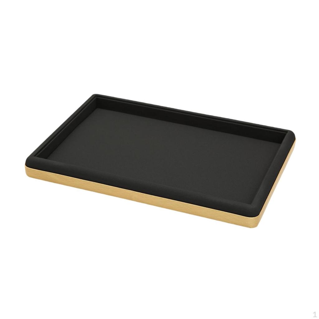 Brushed Leather Jewelry Display Tray, Empty Flat Storage Tray for Cases, Vendors,