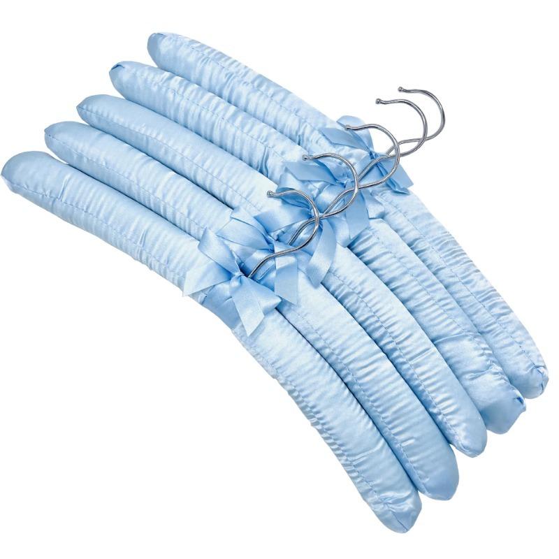 Wholesale Satin Padded Hanger 38cm Hotel Clothes Satin Padded Clothes Hanger Sponge Shop Hangers Display Hanger Silk Wrapped