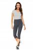 Women's Sports Leggings 3/4 Classic Fit Peach Touch MORAJ L/XL Gray
