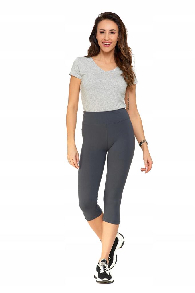 Women's Sports Leggings 3/4 Classic Fit Peach Touch MORAJ L/XL Gray