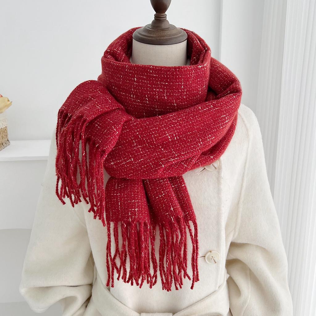 New Color Tassel Scarf Women's Autumn and Winter Warm Shawl Dual-purpose High-end Scarf Couple Versatile
