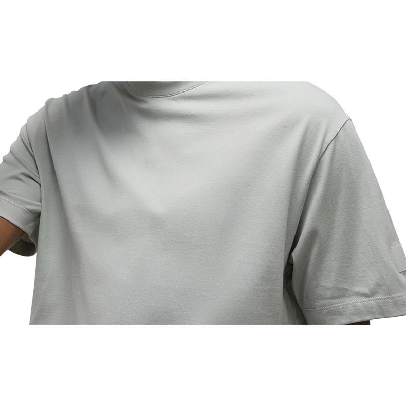 Y-3 Relaxed 23SS Round Neck Logo Sleeve Label T-Shirt Unisex T-Shirts Light-Gray IP7684