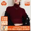Silk Heating and Warm Clothes for Women, Velvet and Thickened Turtleneck Autumn Clothes Top, Wool Bottoming Shirt for Winter