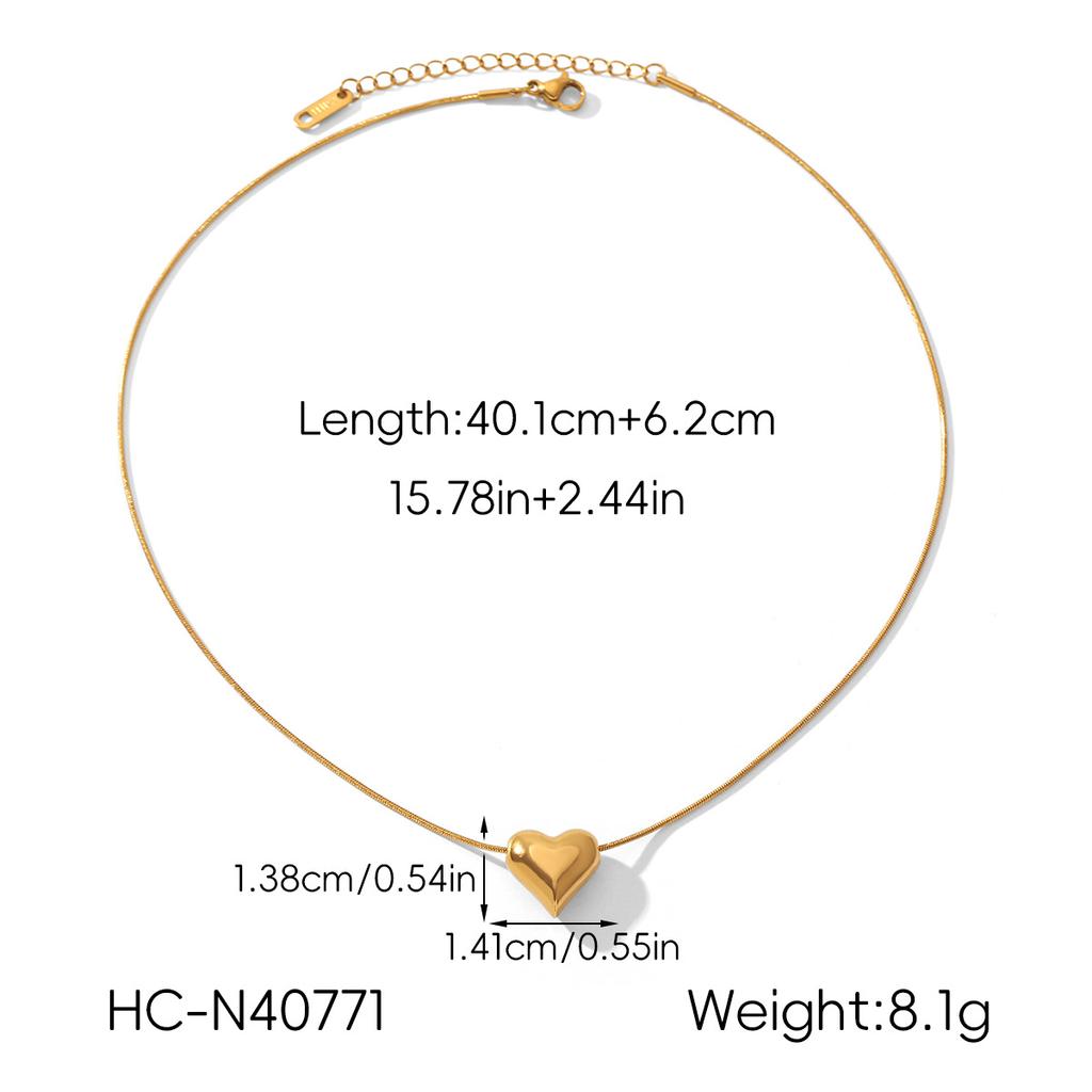 Euro-American Ins style 18k gold stainless steel heart star pendant light luxury high-end clavicle chain necklace