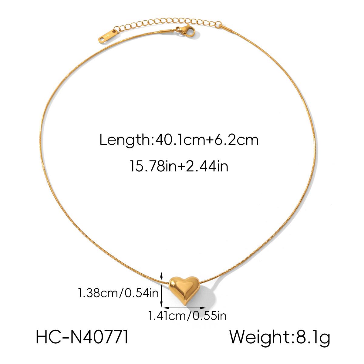 

Euro-American Ins style 18k gold stainless steel heart star pendant light luxury high-end clavicle chain necklace