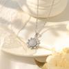 Women's Titanium Steel Rotatable Flower Necklace - Fashionable, Simple, Versatile Clavicle Chain Jewelry.