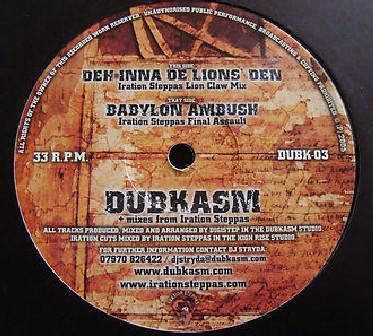 12inch Record DUBKASM - Deh Inna De Lions' Den / Babylon Am DUBK03 Sufferah's Choi 2005 UK Reggae, Ska & Dub Used
