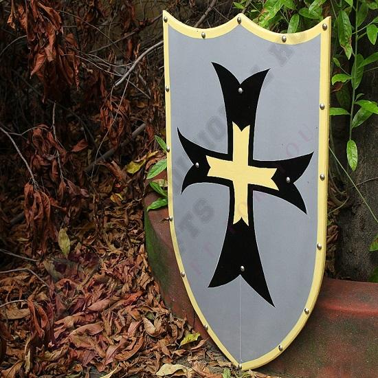 Königliche Handarbeit Mittelalterliches Holzschild mit Wappen, Familienwappen